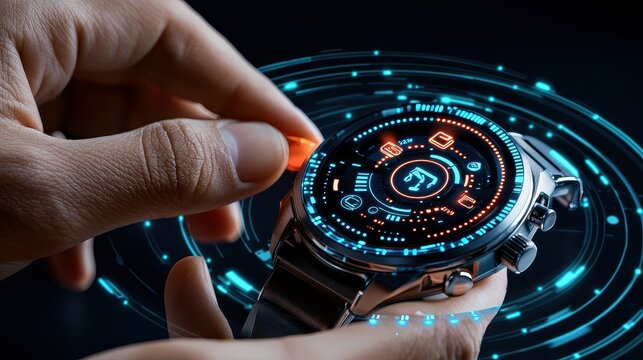 Futuristic Smartwatch with Digital Interface