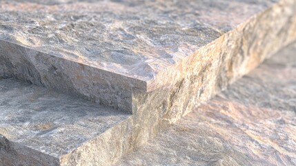 Textured layers of rock showcase natural beauty under soft lighting in a serene environment