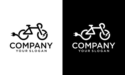 Creative modern electric bicycle illustration vector logo