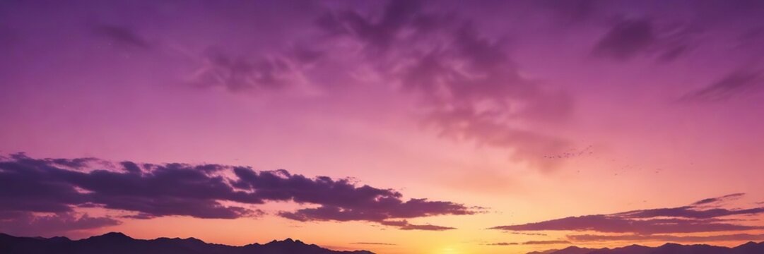 Sunset sky with orange-purple gradient background, sunset sky, warm colors