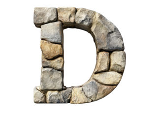 Stone letter d on black, a striking image of ancient typography and modern design