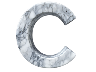 Exquisite marble letter c, a stunning 3d model for elegant designs and luxurious branding