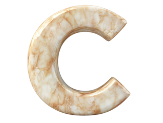 Elegant marble letter c on black, luxurious texture and design for modern classic styles