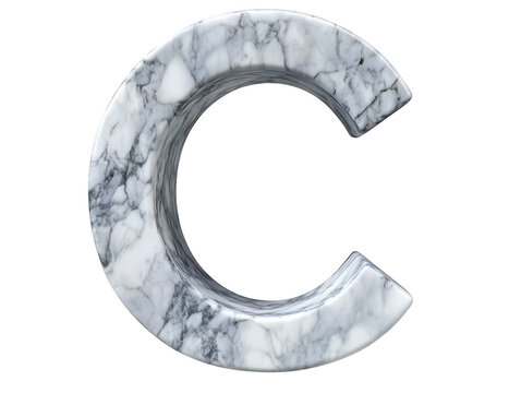 Exquisite marble letter c, a stunning 3d model for elegant designs and luxurious branding - Powered by Adobe