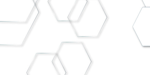 Abstract light grey and white hexagon 3d effect pattern with shadow seamless texture background. Use for book, poster, flyer, website vector illustration.