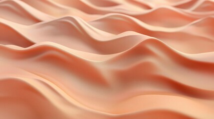 Fototapeta premium Soft, flowing fabric drapes create gentle waves of texture in warm peach tones for elegant design projects