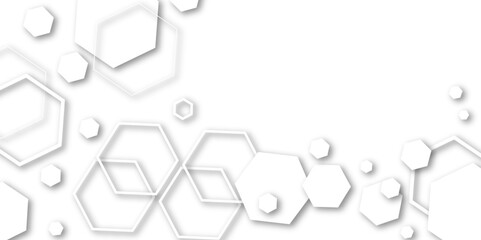 Abstract light grey and white hexagon 3d effect pattern with shadow seamless texture background. Use for book, poster, flyer, website vector illustration.