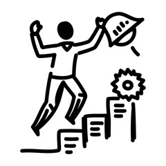 Improvement icon in hand drawn style