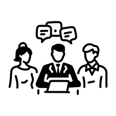 Expert opinion icon in hand drawn style