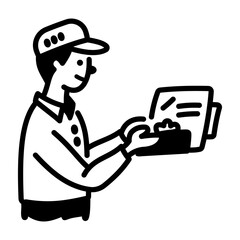 Order delivery icon in hand drawn style