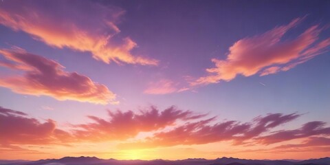 Fototapeta premium Gradient background with shimmering iridescent colors and wispy clouds at sunset, glowing, wispy