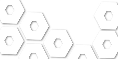 Abstract light grey and white hexagon 3d effect pattern with shadow seamless texture background. Use for book, poster, flyer, website vector illustration.
