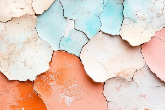 A piece of abstract art displayed in a gallery, featuring vibrant textures and a mix of unconventional materials