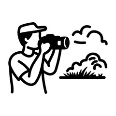 Sightseer icon in hand drawn style