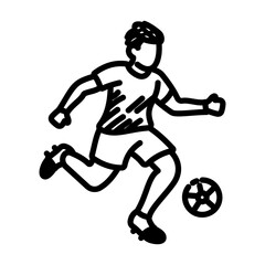 A hand drawn icon of a football player
