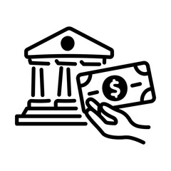 Banking icon in hand drawn style