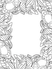 All these designs are hand-drawn and unique 
Beautiful Flowers Border black and white illustration for adult coloring book,
This is a printable Beautiful Zentangle Coloring page for KDP Interior,