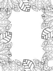 All these designs are hand-drawn and unique 
Beautiful Flowers Border black and white illustration for adult coloring book,
This is a printable Beautiful Zentangle Coloring page for KDP Interior,