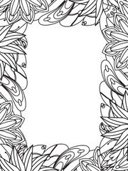 All these designs are hand-drawn and unique 
Beautiful Flowers Border black and white illustration for adult coloring book,
This is a printable Beautiful Zentangle Coloring page for KDP Interior,