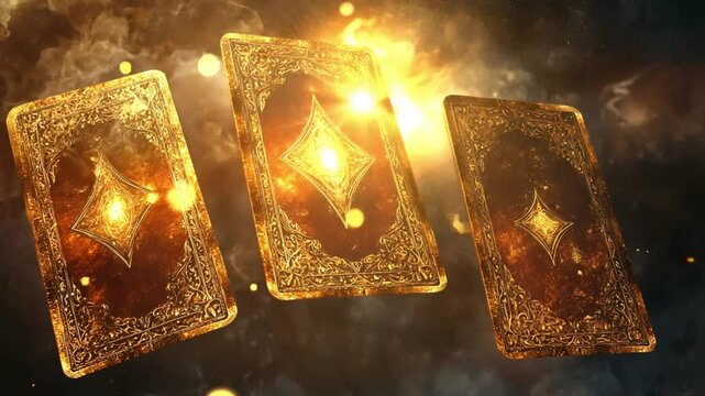 golden gaming tarot cards mysterious light leaks