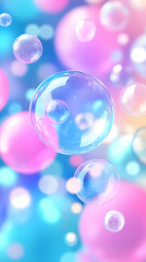 Pastel Bubble Abstract Background 3D Illustration