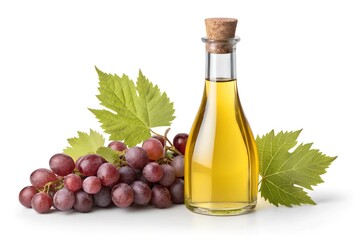 Cold-Pressed Grape Seed Oil on white background