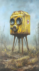 Post-Apocalyptic Gas Mask Illustration