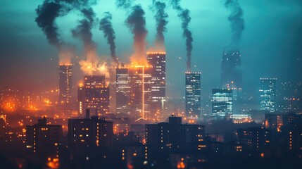 Fototapeta premium Quantum sensors in action for environmental monitoring, visualizing sensors detecting minute changes in air quality, pollution, and atmospheric conditions