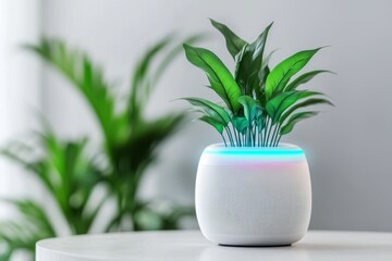 A tech enthusiast unboxing and setting up a new smart home device, with packaging and manuals visible