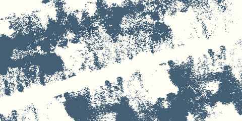 Grunge background with blue brush stroke. Hand drawn grainy texture, vintage template for design. Old damaged background for texture overlay, abstract pattern. Vector illustration