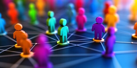 Colorful Figures Depicting Digital Social Networks