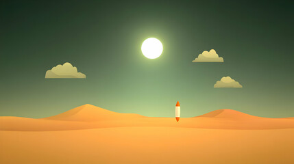 Desert Sunset 3D Illustration