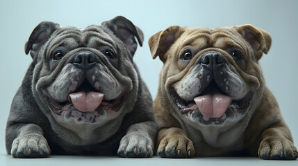 Obraz premium Adorable Bulldog Puppies 3D Render