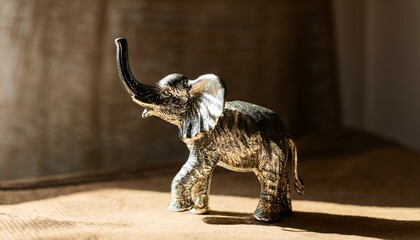 銀色のゾウの置物