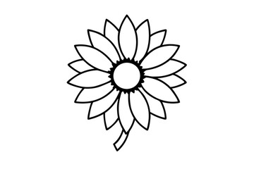 Fototapeta premium Sunflower Line Art Vector Illustration