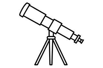 Telescope Line Icon Vector Illustration