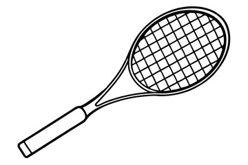 Tennis Racket Line Art Vector Illustration