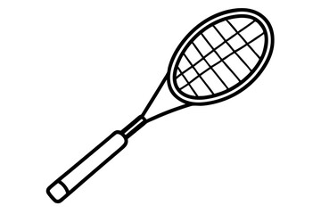 Tennis Racket Line Art Vector Illustration