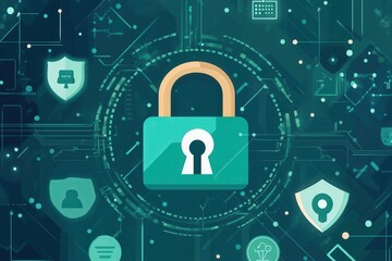 Secure Data Encryption with Padlock Icon