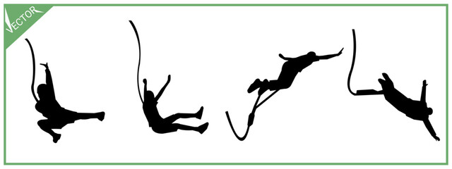 Silhouette of bungee jumping. Vector illustration design.