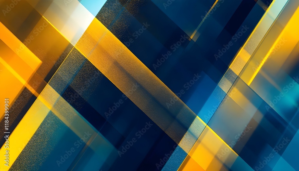 Poster blue and yellow abstract geometric tech banner with grunge texture. futuristic design. colorful line