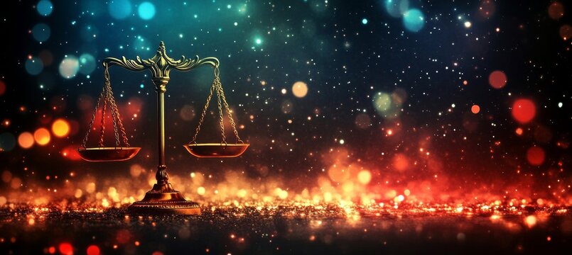 Vibrant abstract scales of justice  a sophisticated representation of legal services background
