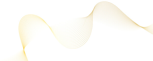 Abstract golden linear background. Flowing particles future technology concept abstract gradient and gold wave curve lines banner.