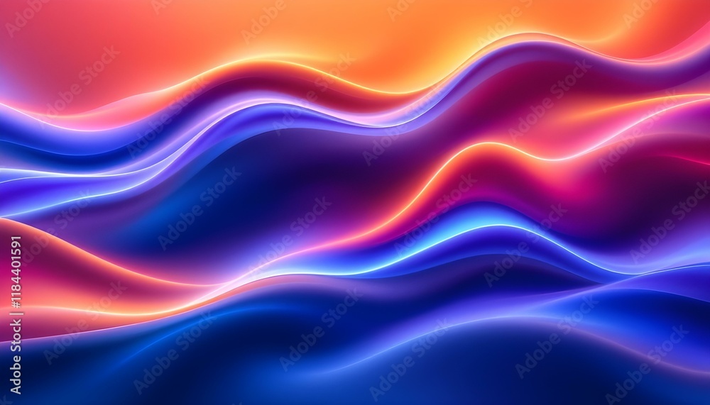 Poster bright orange swoosh wave line border background. abstract orange swoosh satin wave line border. bri