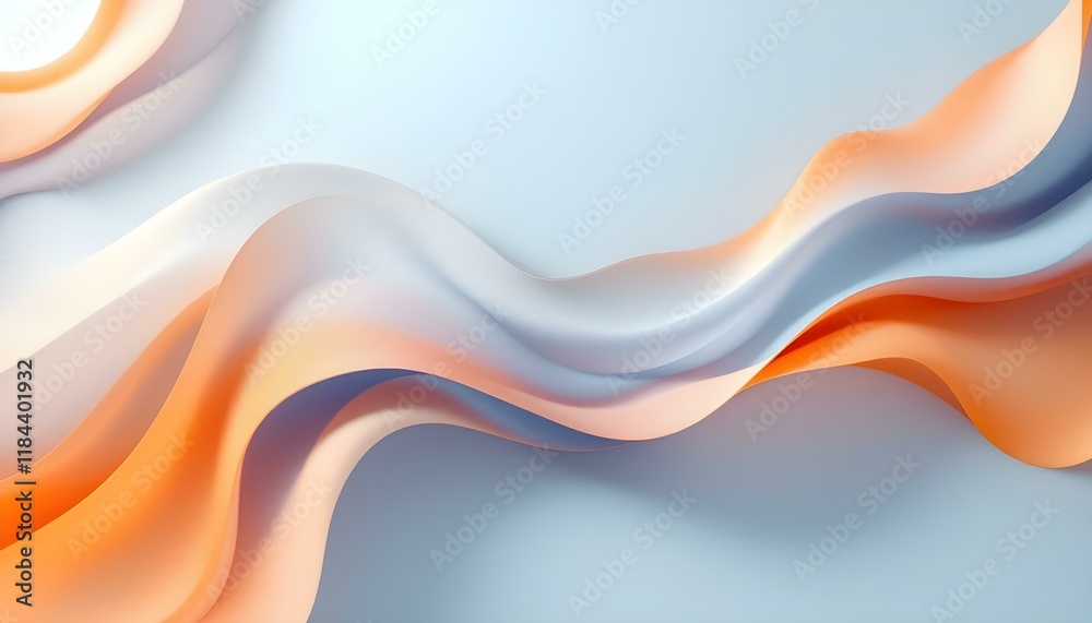 Poster Bright speed abstract orange swoosh border certificate. Liquid fluid yellow abstract background. Minimalistic soft light abstract swoosh wave border layout. Bright blue abstract speed lines flow