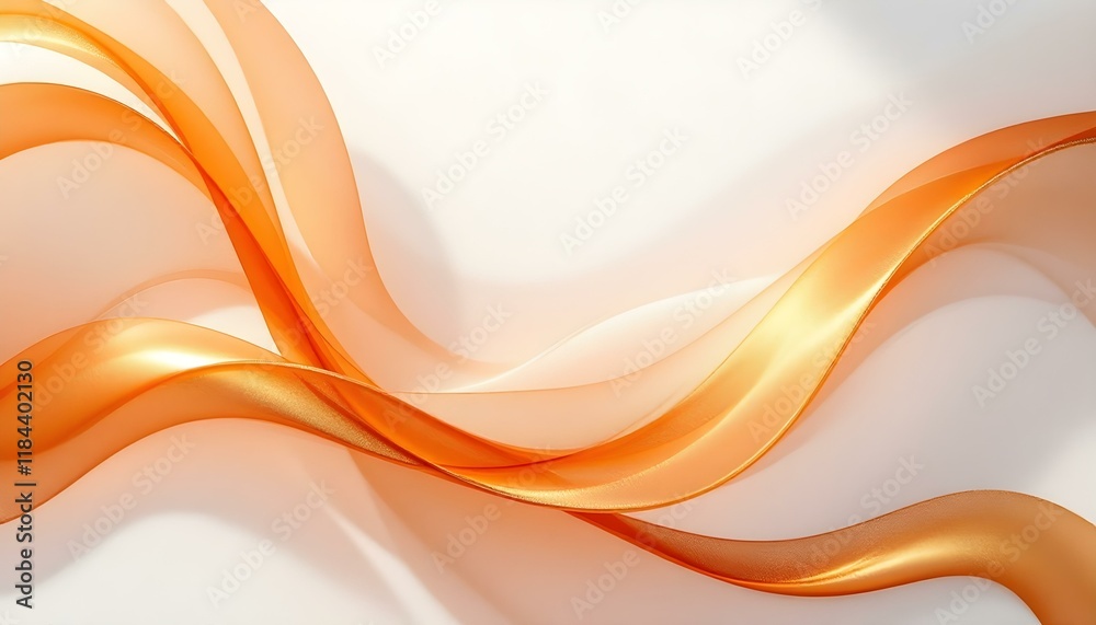 Poster Bright speed abstract orange swoosh border certificate. Liquid fluid yellow abstract background. Minimalistic soft light abstract swoosh wave border layout. Bright blue abstract speed lines flow