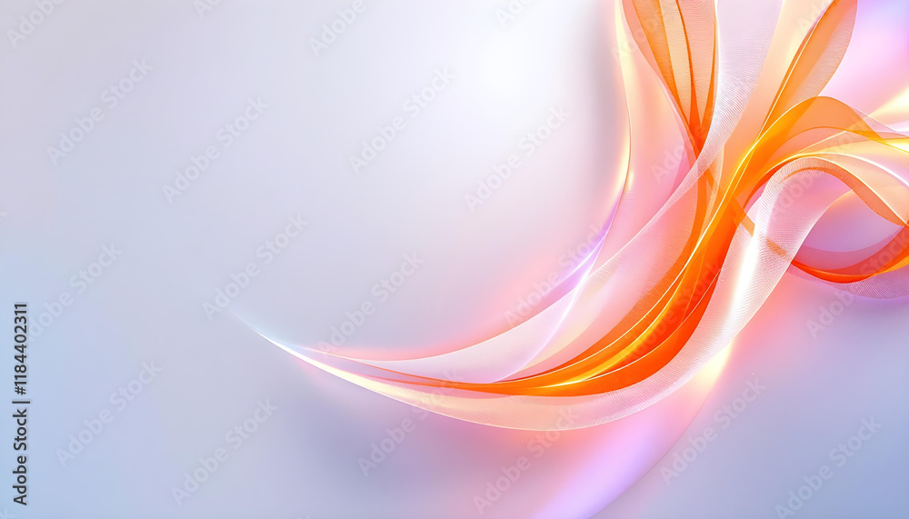 Poster Bright speed abstract orange swoosh border certificate. Liquid fluid yellow abstract background. Minimalistic soft light abstract swoosh wave border layout. Bright blue abstract speed lines flow