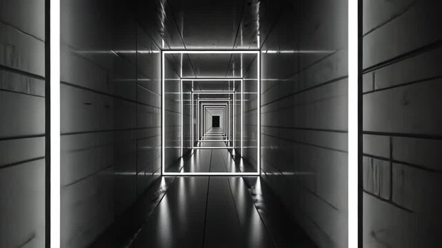 tunnell in building with bright white lighting