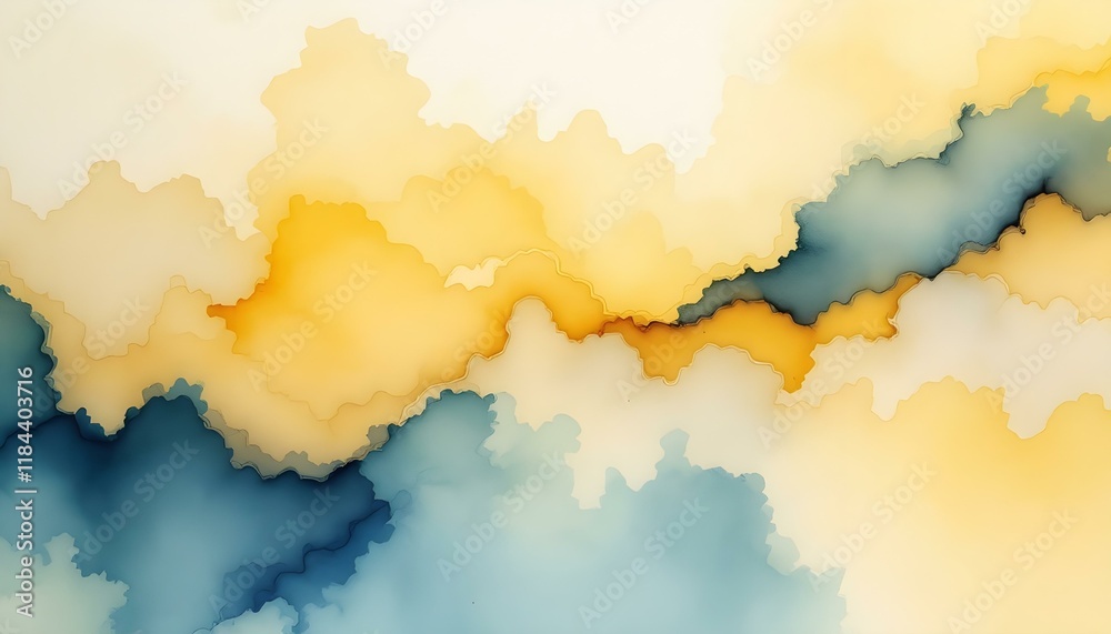 Aufkleber delicate yellow abstract watercolor background. great for textures, backgrounds, and banners. yellow