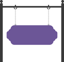 Illustration of a hanging sign board with blank copy space. Empty sign board for your design. 